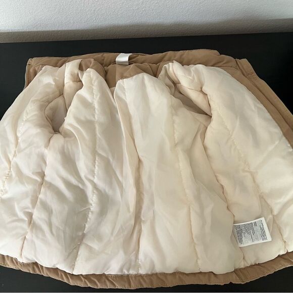 H&M Jacket Girls Puff Puffer Coat Winter Beige 12M Months Full Zip Pockets - Picture 7 of 12